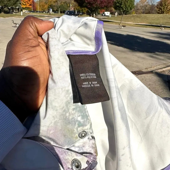 Badgley Mischka Print Cargo Zip Up Hoodie Windbreaker Jacket Women’s Size Small - Picture 7 of 8